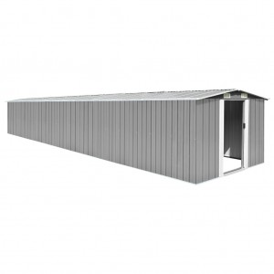 Cobertura de jardim de aço galvanizado cinza 257x779x181 cm D