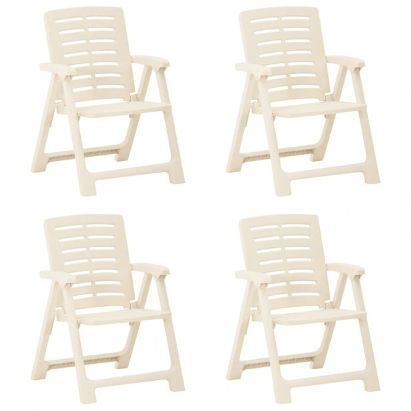 Cadeiras de jardim 4 unidades plástico branco D