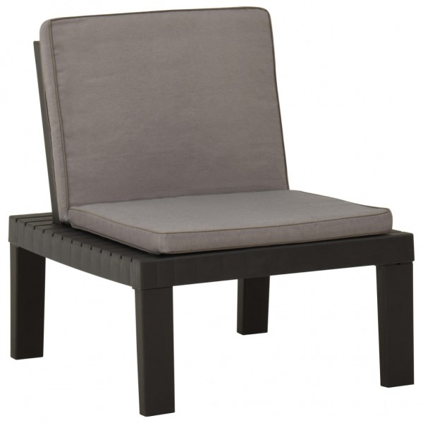 Cadeira de jardim com almofada de plástico cinza D