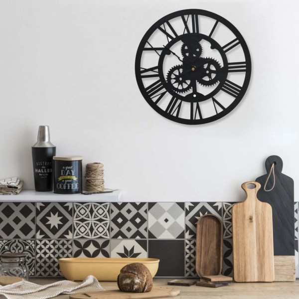 Reloj de pared acrílico negro 30 cm D