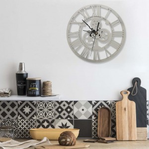 Reloj de pared acrílico plateado 30 cm D