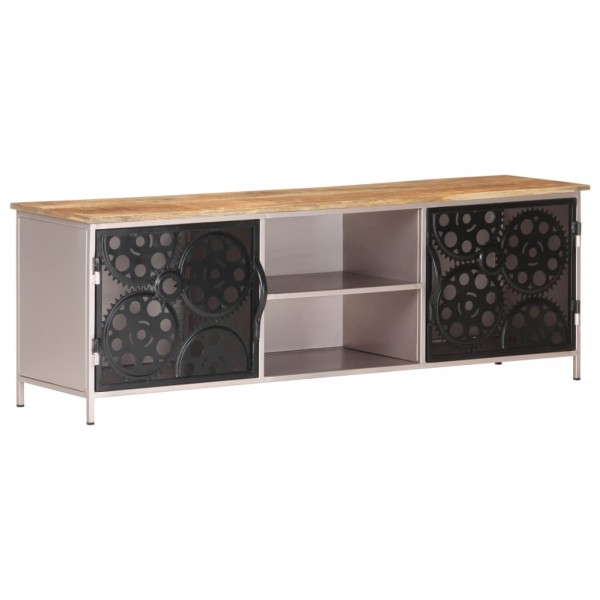 Mueble para TV de madera de mango rugosa 120x30x40 cm D