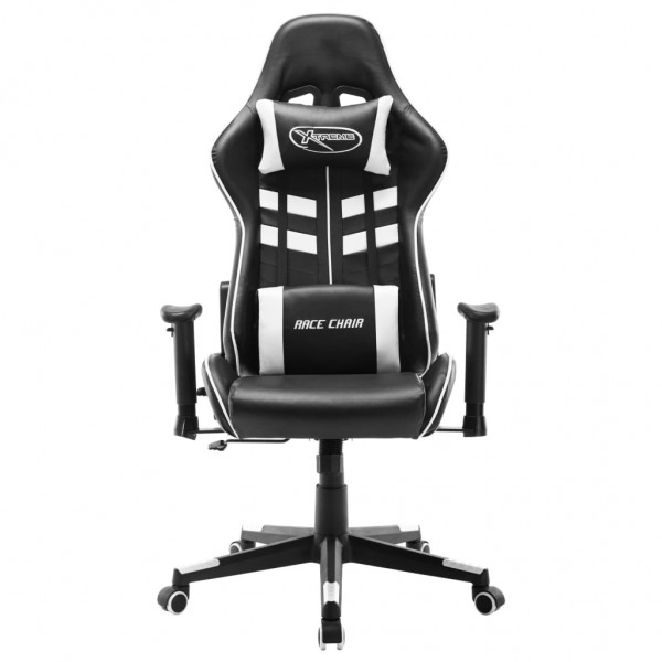 Silla de gaming de cuero sintético negro y blanco M 2
