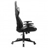 Silla de gaming de cuero sintético negro y blanco 3
