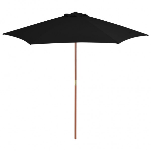 Um guarda-chuva de jardim com um pau de madeira negra de 270 cm D
