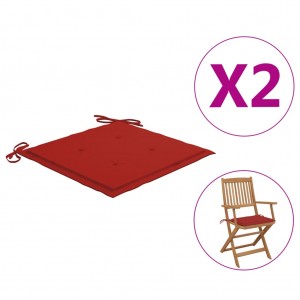 Almofadas para cadeiras de jardim 2 peças tecido Oxford vermelho 40x40x3 cm D