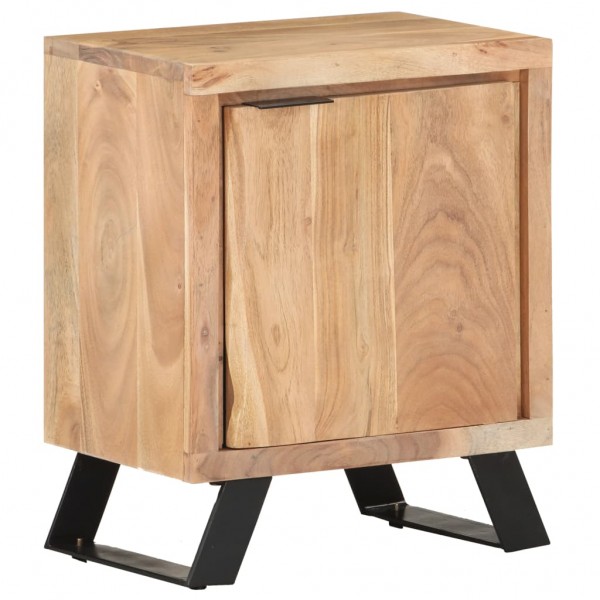 Mesa de noite madeira maciça acacia natural 40x30x50 cm D
