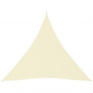 Toldo de vela triangular de tela oxford crema 3x3x3 m D