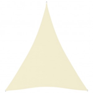 Toldo de vela triangular em tecido oxford creme 5x7x7 m D