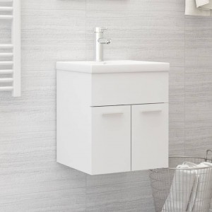 Armario para lavabo madera contrachapada blanco 41x38.5x46 cm D