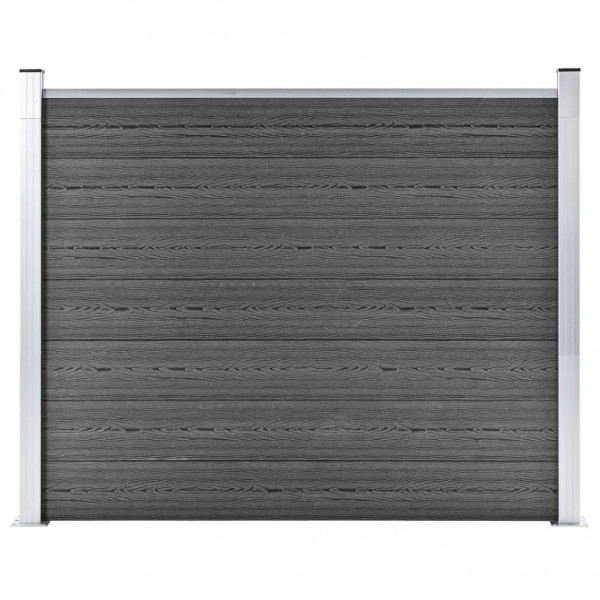 Panel de valla WPC negro 180x146 cm D