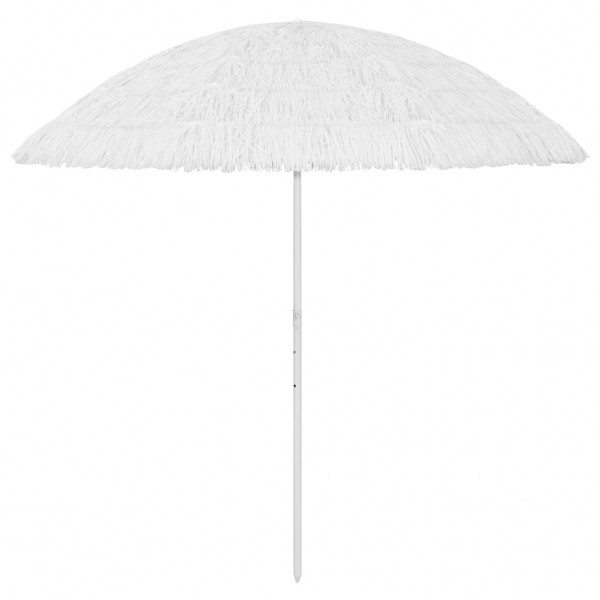 Um guarda-chuva de praia havaiano branco de 300 cm D