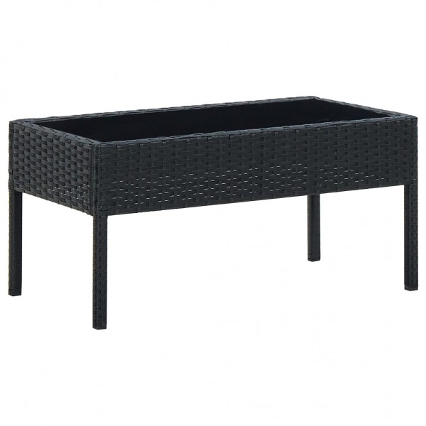 Mesa de jardim ratão sintético preto 75x40x37 cm D