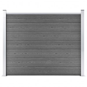 Panel de valla WPC gris 180x146 cm D