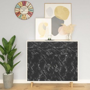 Láminas autoadhesivas muebles PVC piedra negra 500x90 cm D