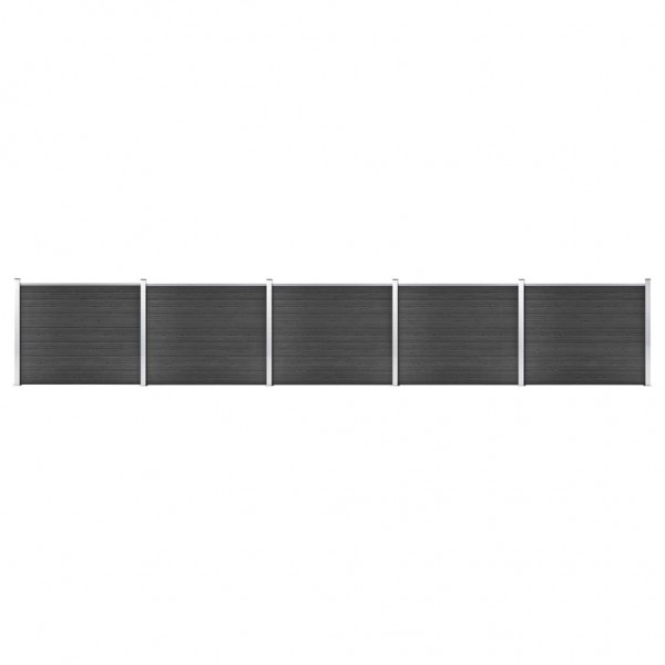 Set de panel de valla WPC gris 872x146 cm D