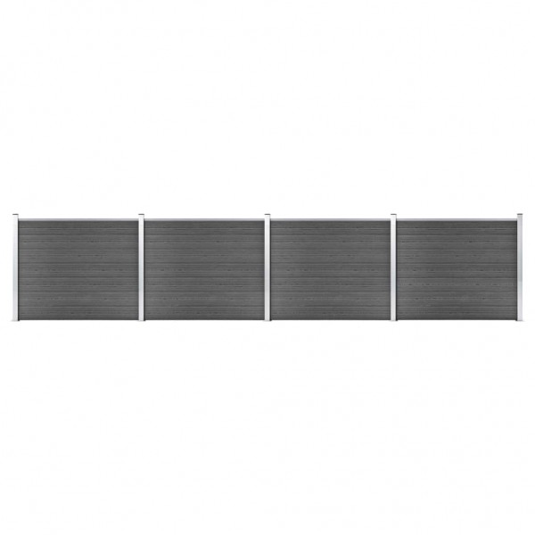 Set de paneles de valla WPC negro 699x146 cm D