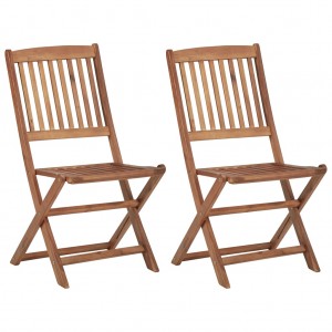Cadeiras dobráveis de jardim 2 unidades madeira maciça de acacia D