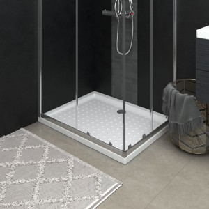Plato de ducha con puntos ABS blanco 90x70x4 cm D