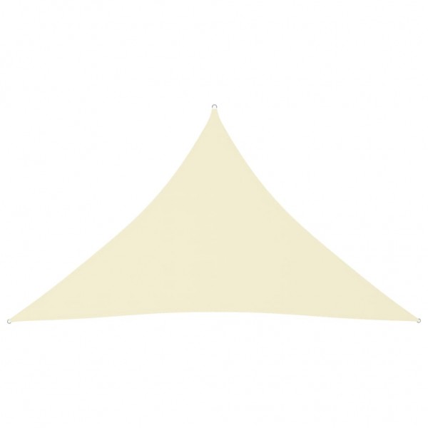 Toldo de vela triangular de tecido oxford cream 3,5 x 3,5 x 4,9 m D