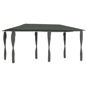 Sala de jantar coberta por postes de anthracite 3x6x2.6 m 160 g/m2 D