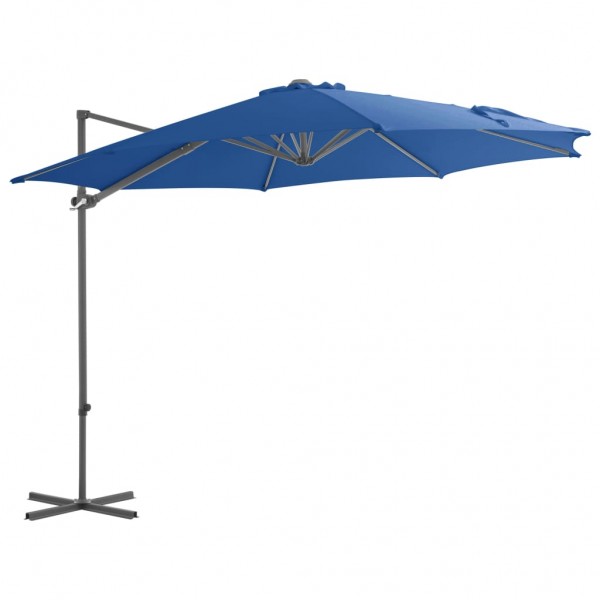 Guarda-chuva com poste de aço azul-céu 300 cm D