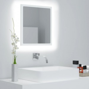 Espelho de banheiro LED acrílico branco 40x8.5x37 cm D