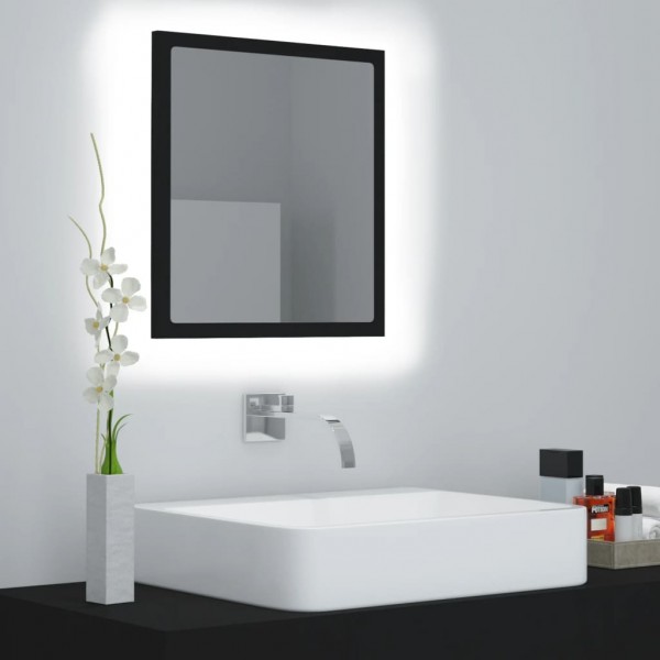 Espelho de banho acrílico preto brilho 40x8.5x37 cm D