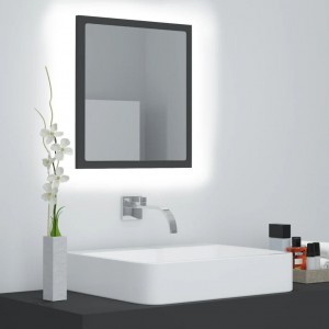 Espelho de banho acrílico cinza brilho 40x8.5x37 cm D