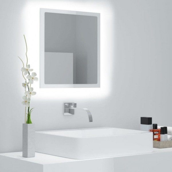 Espejo de baño acrílico blanco brillo 40x8.5x37 cm D