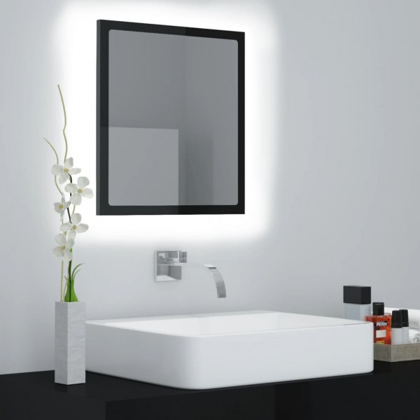 Espejo de baño acrílico negro brillo 40x8.5x37 cm D