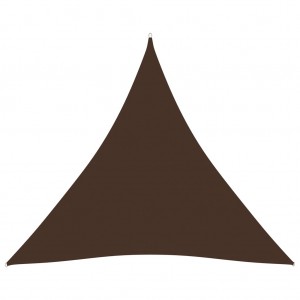 Toldo de vela triangular de tela oxford marrón 3.6x3.6x3.6 m D