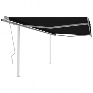 Toldo retráctil manual con postes gris antracita 4.5x3 m D