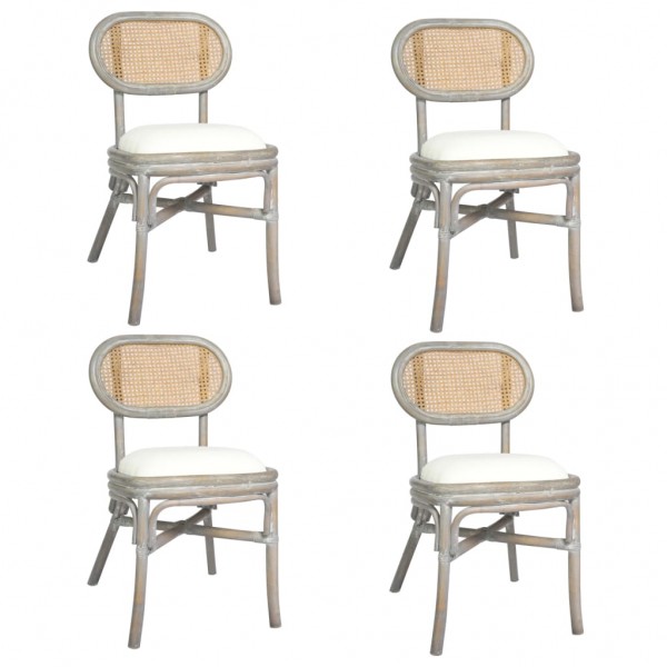 Cadeiras de jantar 4 unidades de linho cinza D