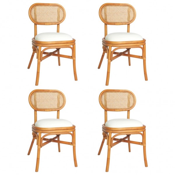 Cadeiras de jantar 4 unidades linho castanho claro D