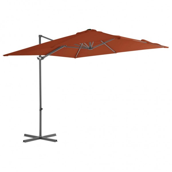 Um guarda-chuva com poste de aço terracote 250x250 cm D