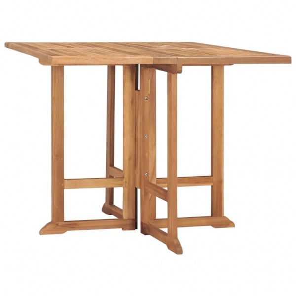 Mesa de comedor plegable para jardín madera de teca 90x90x75 cm D