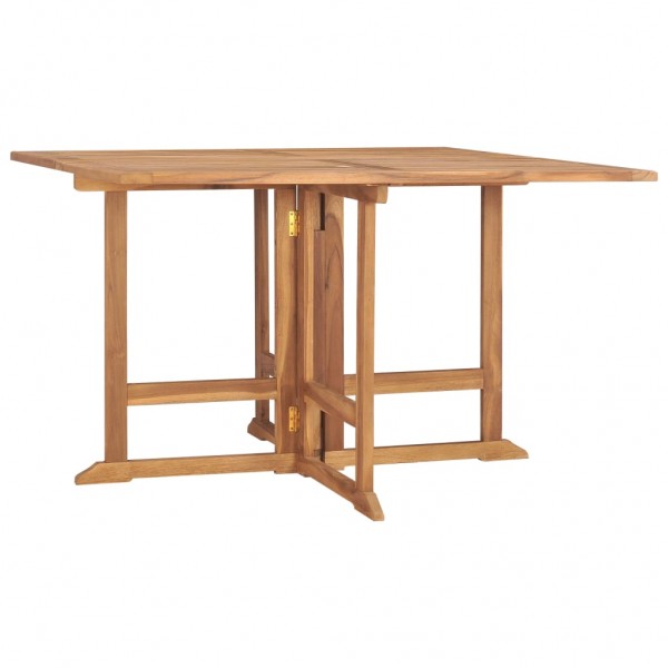 Mesa de comedor plegable para jardín madera teca 120x120x75 cm D