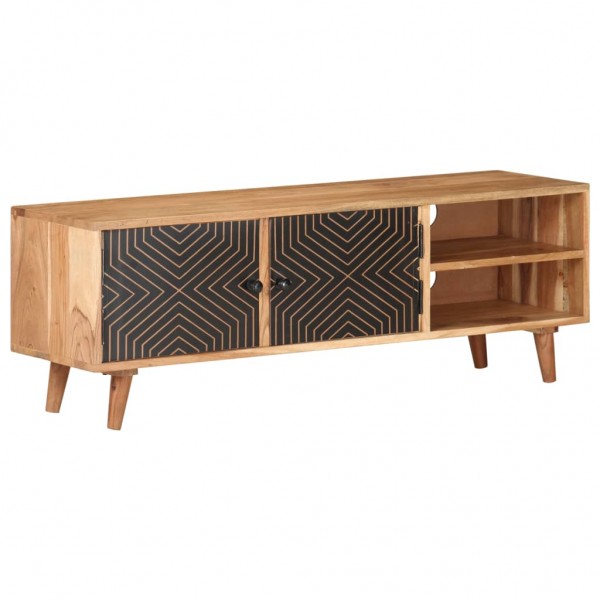 Mueble para TV madera maciza de acacia 115x30x39 cm D