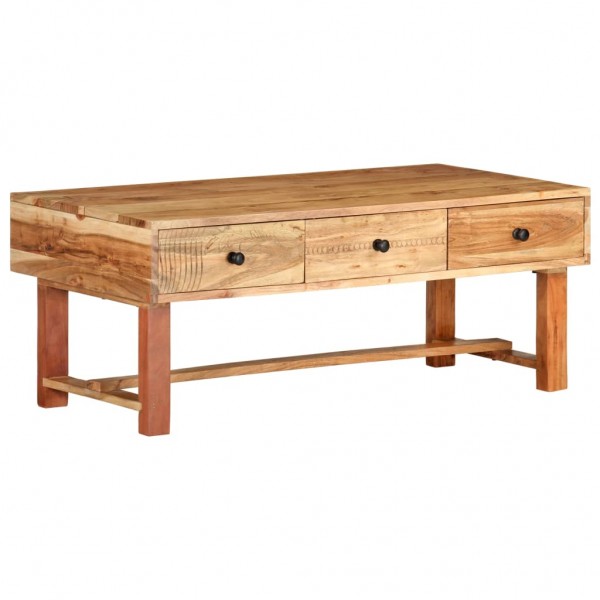 Mesa de centro madera maciza de acacia 100x50x40 cm D