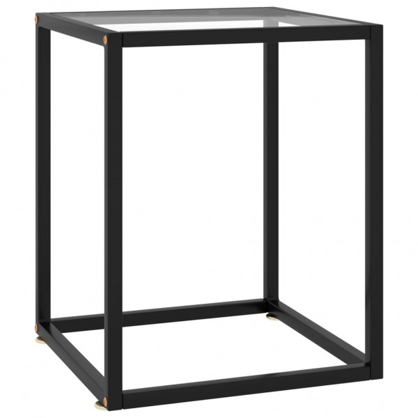 Mesa de centro con vidrio templado negra 40x40x50 cm D