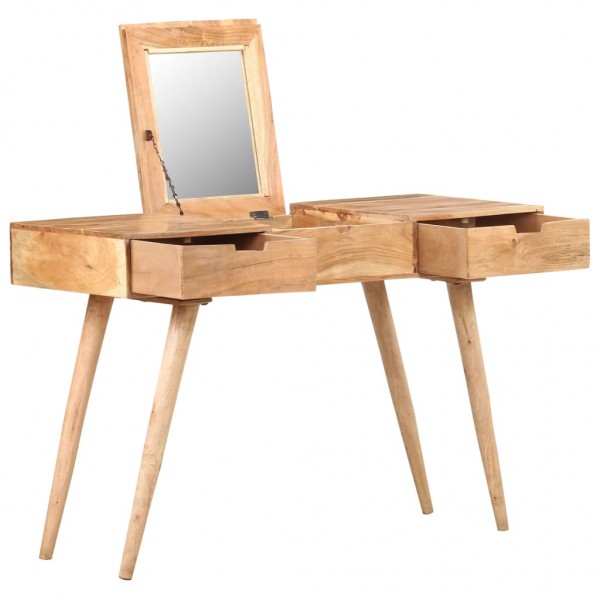 Mesa de banho com espelho madeira maciça de acacia 112x45x76 cm D