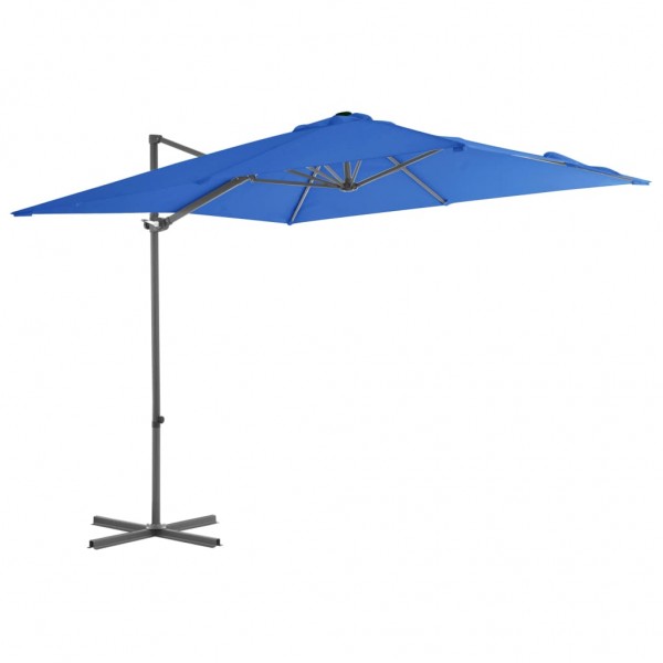 Guarda-chuva com poste de aço azul celeste 250x250 cm D