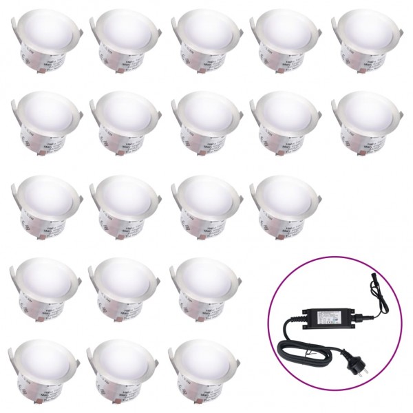 Lámparas LED de suelo 20 unidades blanco frio D