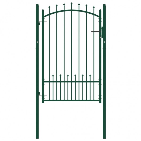 Portão de cerca com pontas de aço verde 100x150 cm D