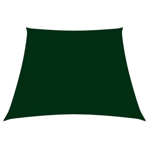 Toldo de vela trapezoidal de tecido oxford verde escuro 3/5x4 m D