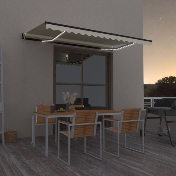 Toldo automático com LED sensor de vento creme 450x350 cm D