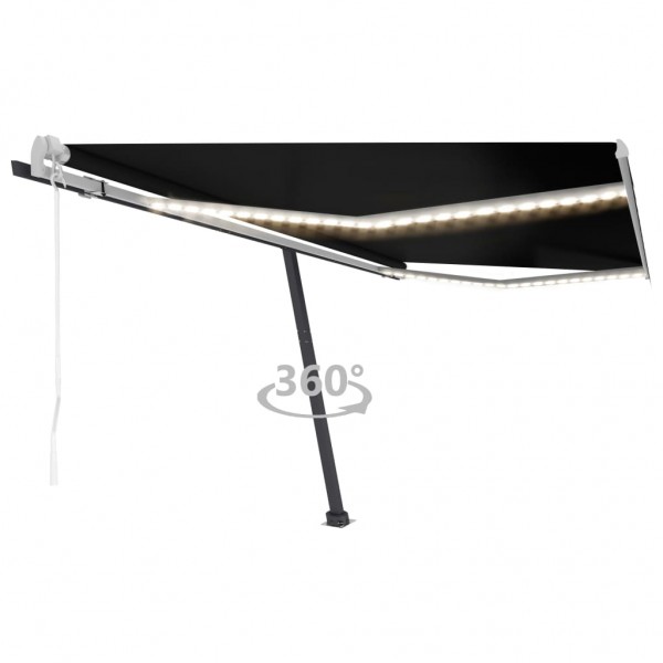 Toldo automático con LED y sensor de viento antracita 450x300cm D