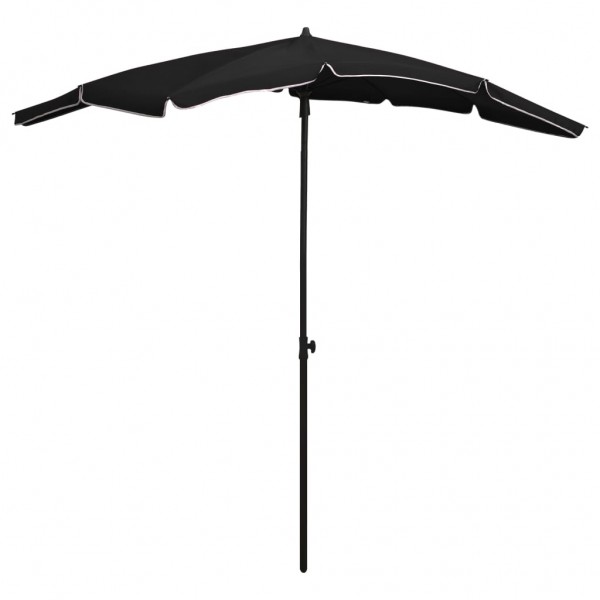 Guarda-chuva de jardim com poste preto 200x130 cm D