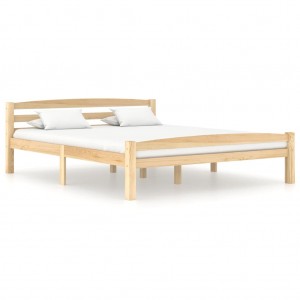 Estructura de cama de madera de pino maciza 160x200 cm D